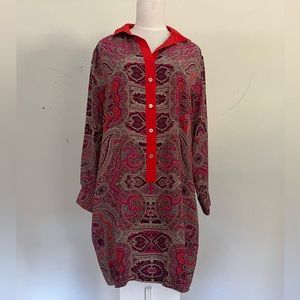 Max Mara Weekend Paisley Silk Red & Burgundy Tunic US SIZE 10